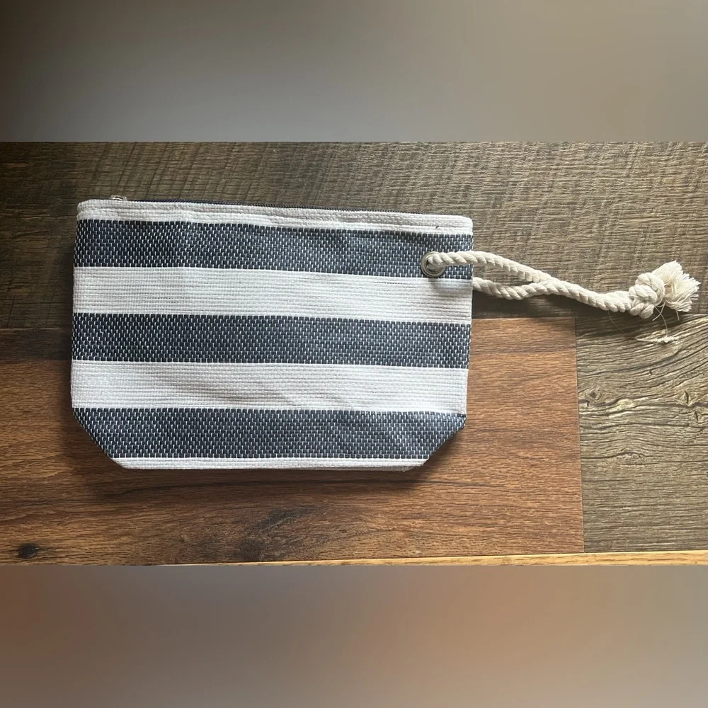 Flamingo 🦩 Large Beach Tote Bag Nautical Rope Handles Zippered Accessory Bag - Picture 5 of 8